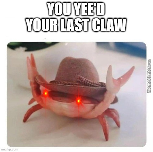 a little thing i did | YOU YEE'D YOUR LAST CLAW | image tagged in yee claw | made w/ Imgflip meme maker