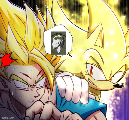 Super Sonic vs Goku | image tagged in super sonic vs goku | made w/ Imgflip meme maker