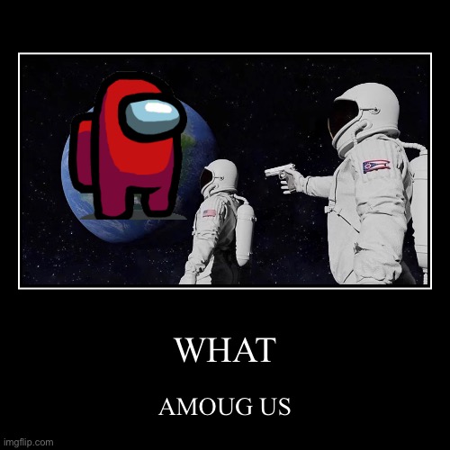 WHAT | AMOUG US | image tagged in funny,demotivationals | made w/ Imgflip demotivational maker