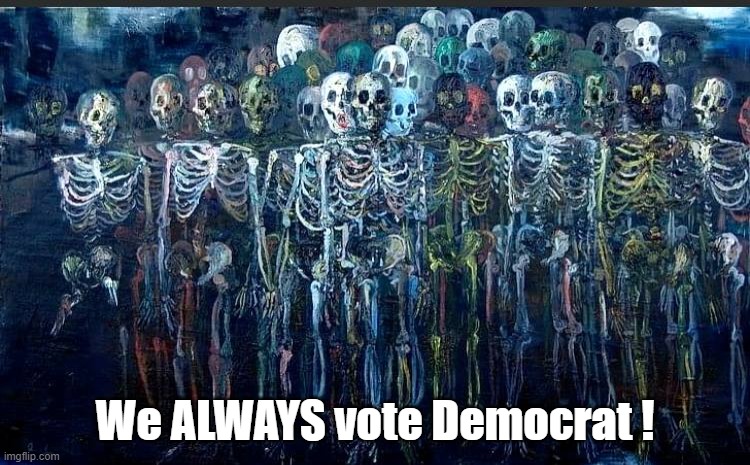 Democrat voters | We ALWAYS vote Democrat ! | image tagged in democrat voters | made w/ Imgflip meme maker