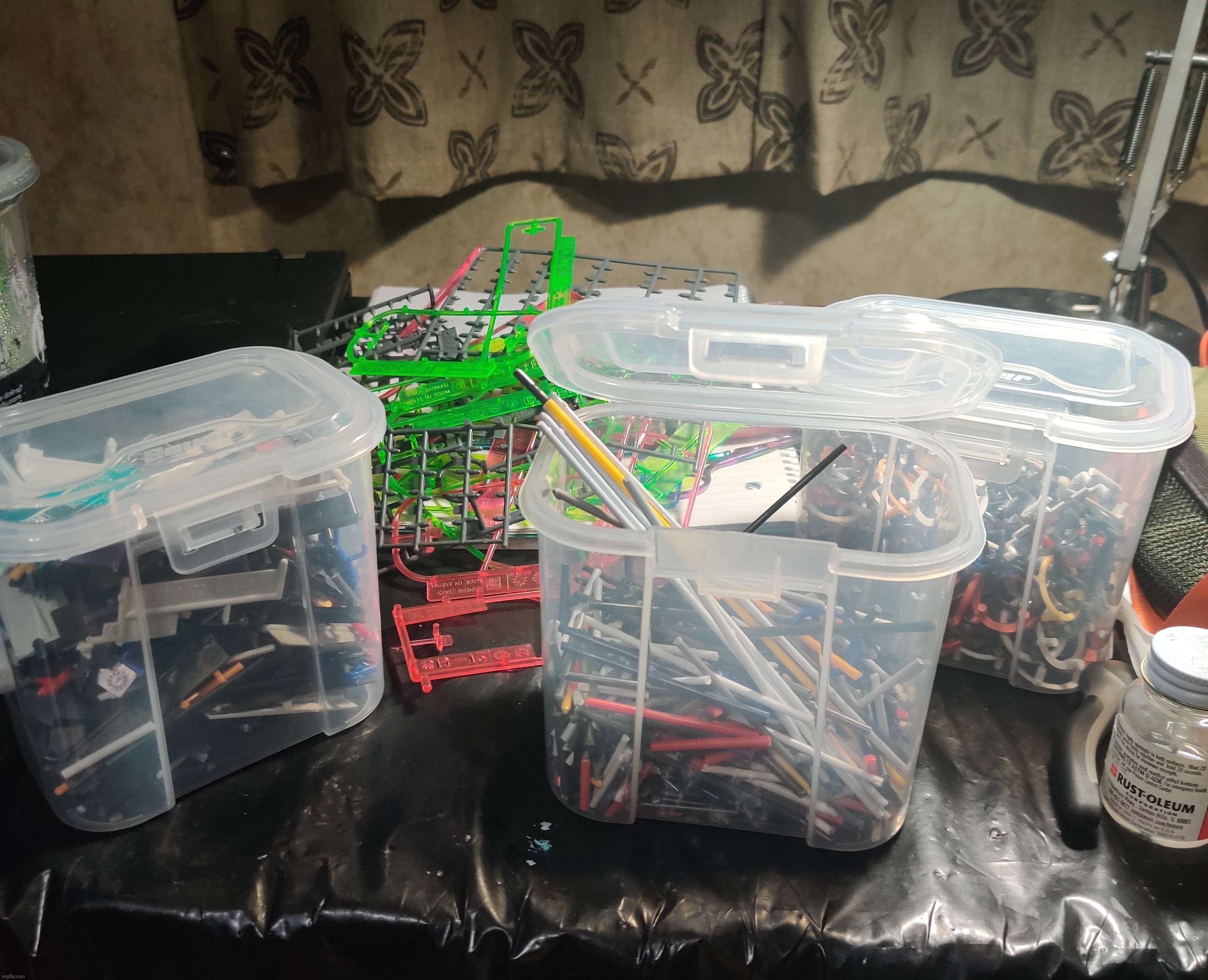 It's finally over... (The runners behind the containers are rubber ones I'm keeping in case I need something flexible) | made w/ Imgflip meme maker