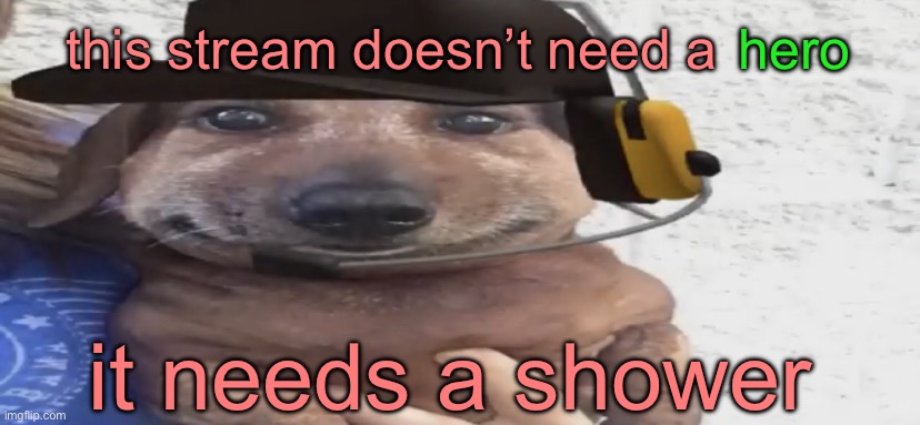 chucklenuts | hero; this stream doesn’t need a; it needs a shower | image tagged in chucklenuts | made w/ Imgflip meme maker