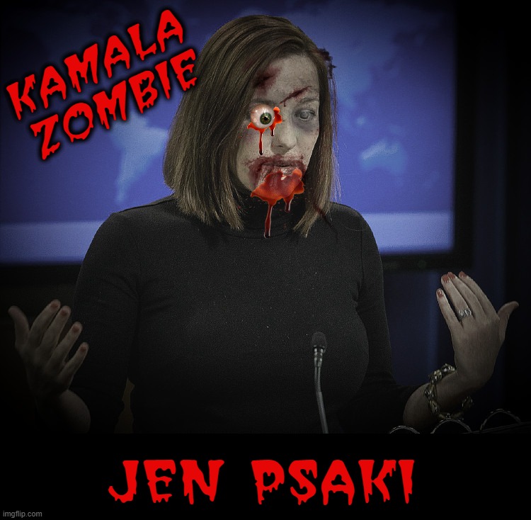 KAMALA ZOMBIE ATTACK | KAMALA
ZOMBIE; JEN PSAKI | image tagged in kamala,psaki,biden,coup,haitian,voodoo | made w/ Imgflip meme maker