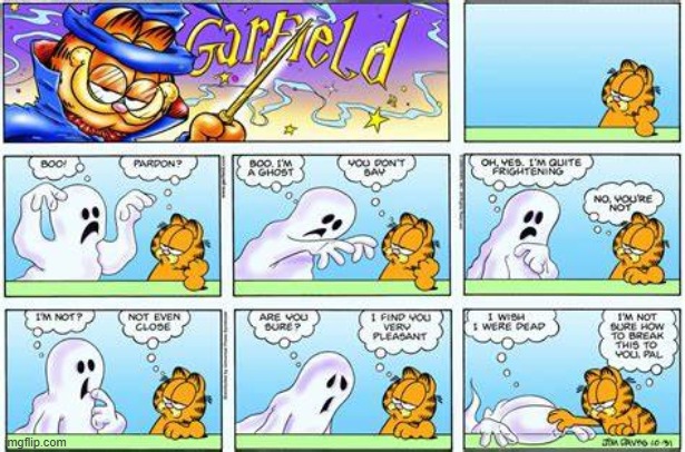 image tagged in garfield,ghost,halloween | made w/ Imgflip meme maker