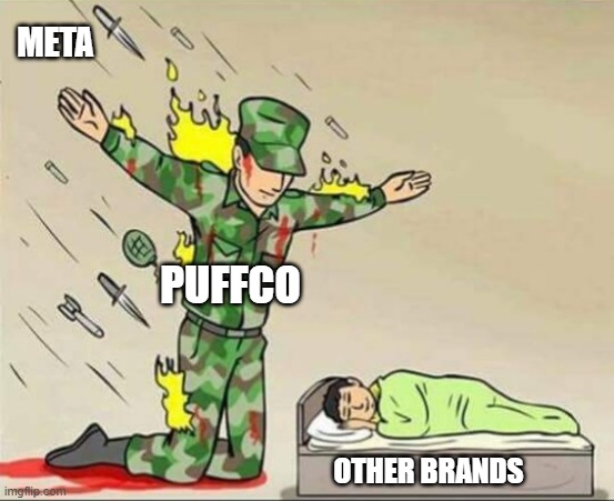 puffco | META; PUFFCO; OTHER BRANDS | image tagged in soldier protecting sleeping child | made w/ Imgflip meme maker
