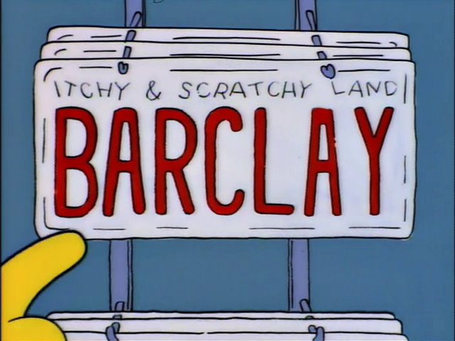 Simpsons Barclay License Plate. Blank Meme Template