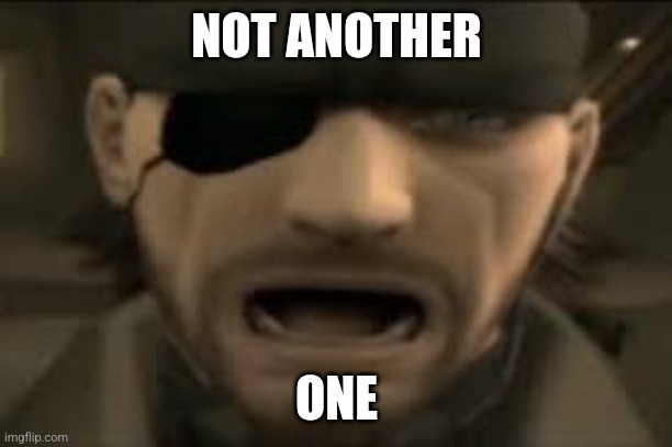 Naked Snake Scream | NOT ANOTHER ONE | image tagged in naked snake scream | made w/ Imgflip meme maker