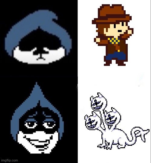 Did we just forget that they have the same name? | image tagged in lancer hotline bling,undertale,deltarune | made w/ Imgflip meme maker