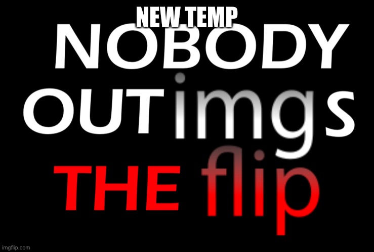 NOBODY OUTIMGS THE FLIP | NEW TEMP | image tagged in nobody outimgs the flip | made w/ Imgflip meme maker