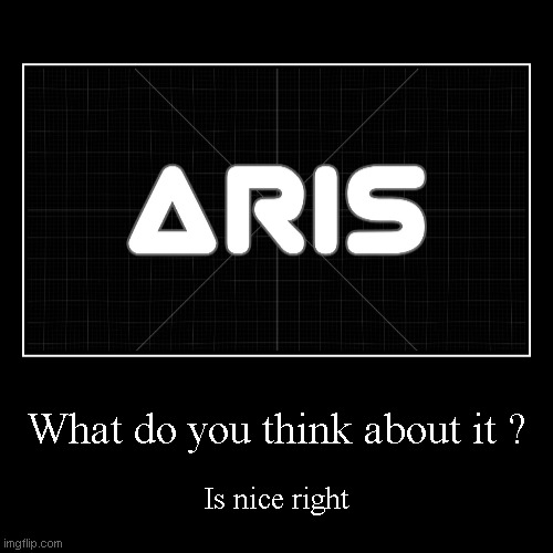 Aris | What do you think about it ? | Is nice right | image tagged in funny,demotivationals | made w/ Imgflip demotivational maker