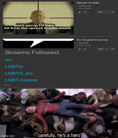 Carefully he's a hero | image tagged in carefully he's a hero | made w/ Imgflip meme maker