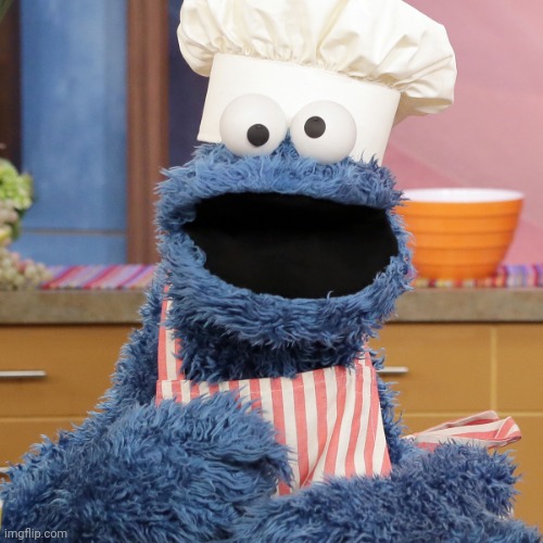 image tagged in cookie monster baker | made w/ Imgflip meme maker