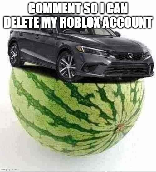 Roblox is such a shitty game and it's a virus to my mind | COMMENT SO I CAN DELETE MY ROBLOX ACCOUNT | image tagged in civicmelon | made w/ Imgflip meme maker