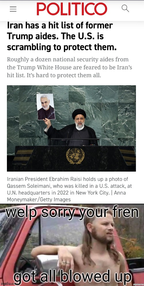 Mess with the bull, you get the horns | image tagged in donald trump,iran,terrorism | made w/ Imgflip meme maker