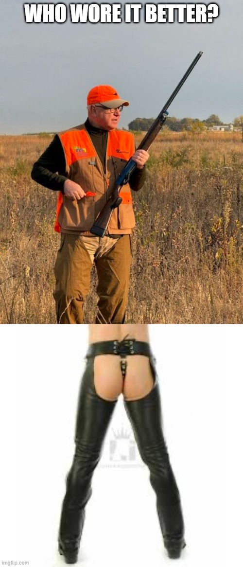 Who wore it better? | WHO WORE IT BETTER? | image tagged in tim walz,hunting | made w/ Imgflip meme maker