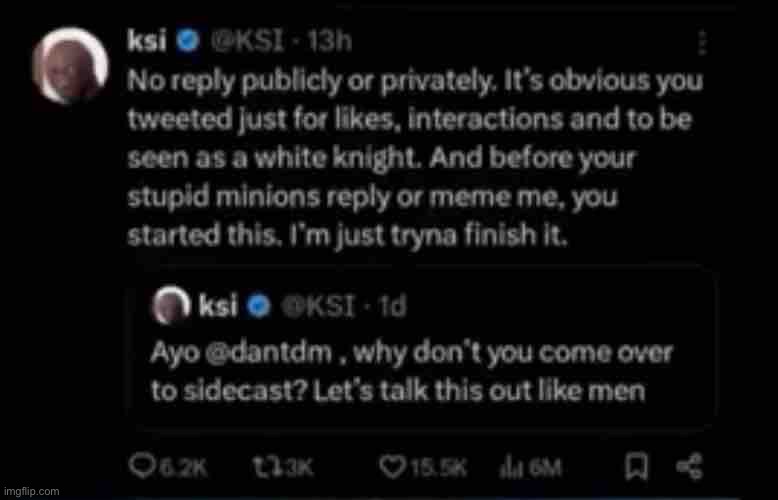 ksi shit or whatever | image tagged in twitter | made w/ Imgflip meme maker