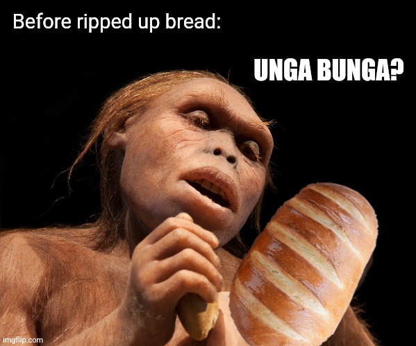 UNGA BUNGA? Before ripped up bread: | made w/ Imgflip meme maker