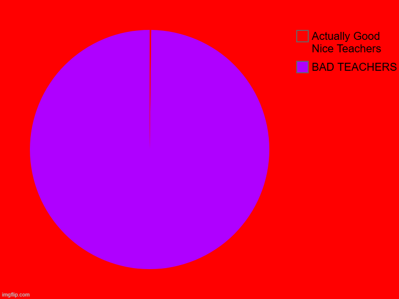 BAD TEACHERS, Actually Good Nice Teachers | image tagged in charts,pie charts | made w/ Imgflip chart maker