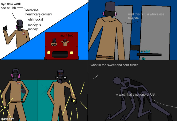 first encount pt1 | image tagged in half assed comic | made w/ Imgflip meme maker