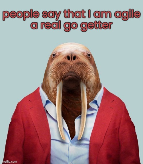 people say that I am agile
a real go getter | made w/ Imgflip meme maker