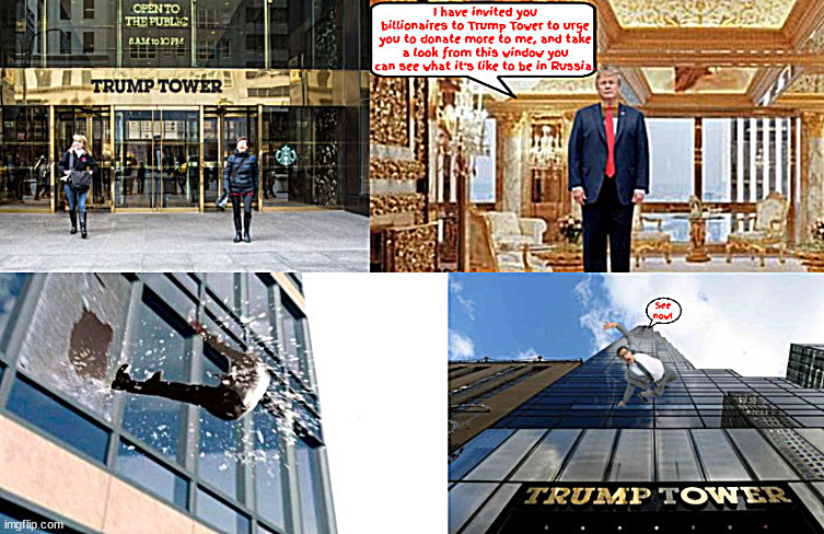 The Falling Guy | image tagged in the falling guy,russian persusaion,broken window,maga murder,gine me more money,i'll see you out | made w/ Imgflip meme maker