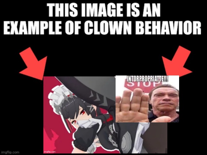 (In this post, clown doesn't mean funny, it means cringe) | image tagged in this image is an example of clown behavior dark mode | made w/ Imgflip meme maker