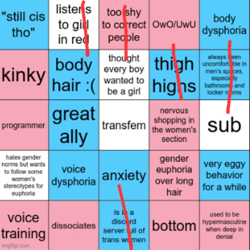 opinion of tf2sniper | image tagged in transfem bingo | made w/ Imgflip meme maker