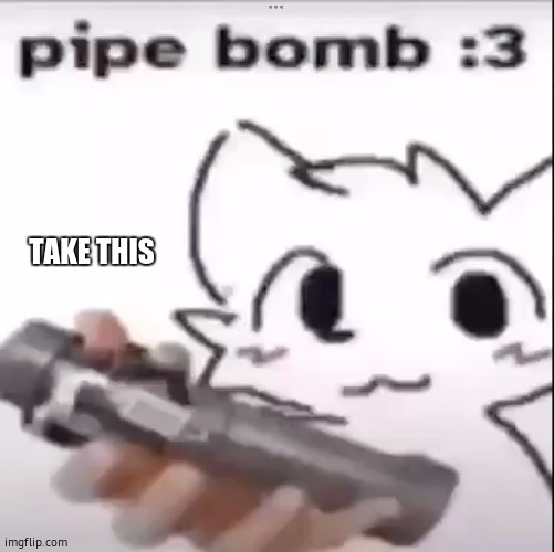 Pipe Bomb | TAKE THIS | image tagged in pipe bomb | made w/ Imgflip meme maker