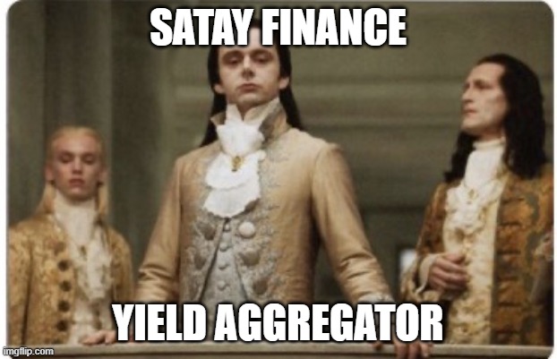 Superior Royalty | SATAY FINANCE; YIELD AGGREGATOR | image tagged in superior royalty | made w/ Imgflip meme maker