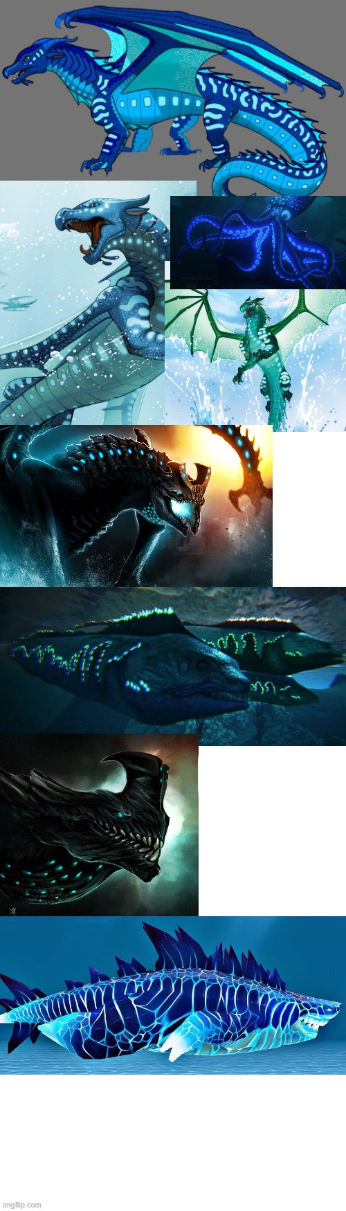 I feel like these are slightly similar. | image tagged in long blank white template,wings of fire,wof,kaiju,ark survival ascended | made w/ Imgflip meme maker