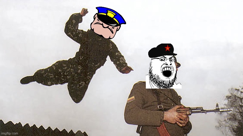 UTTP vs communist | image tagged in soldier jump spetznaz,uttp | made w/ Imgflip meme maker