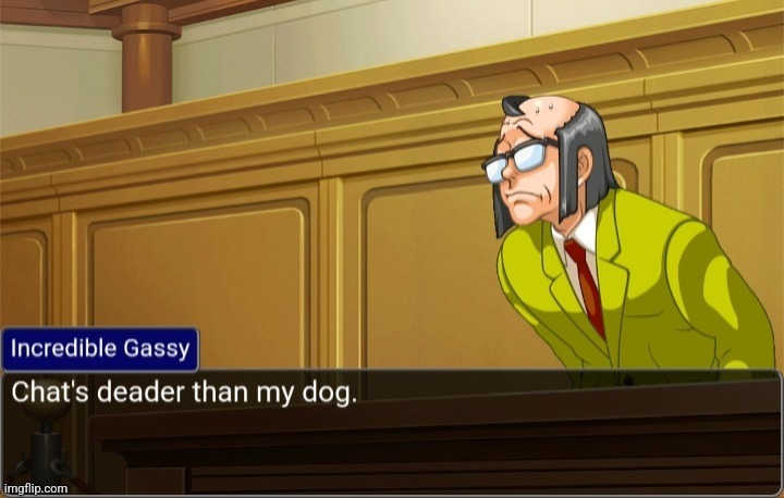 Chat's deader than my dog | image tagged in chat's deader than my dog | made w/ Imgflip meme maker