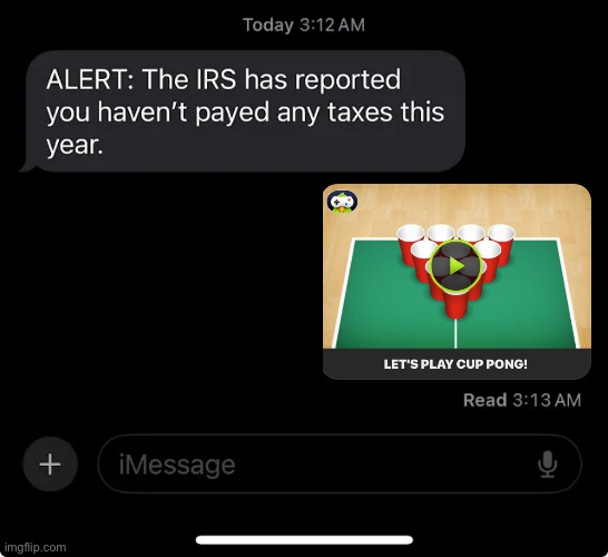 IRS report | image tagged in irs report | made w/ Imgflip meme maker