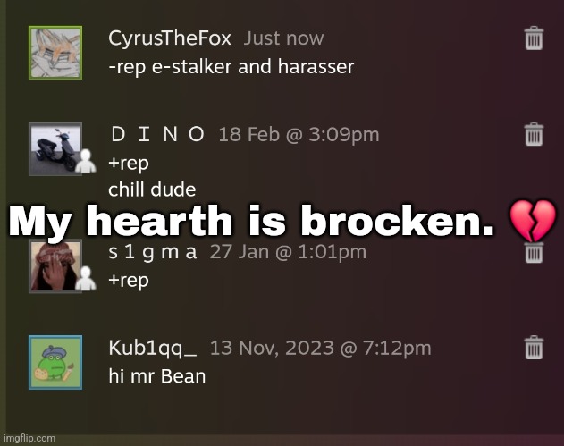 My hearth is brocken. 💔 | made w/ Imgflip meme maker