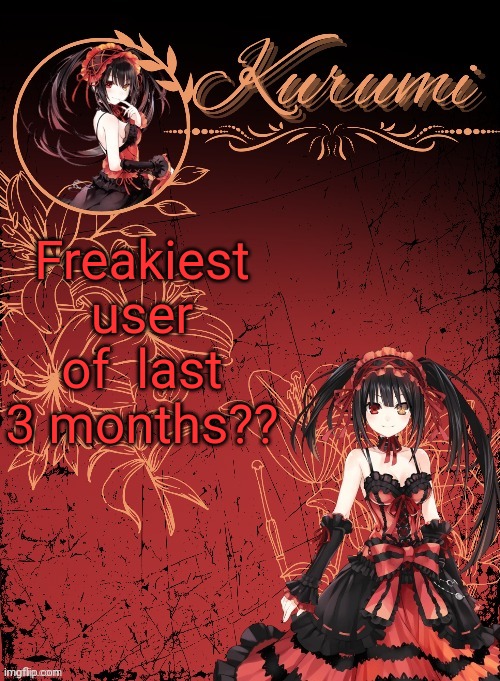 I give it to myself | Freakiest user of  last 3 months?? | made w/ Imgflip meme maker