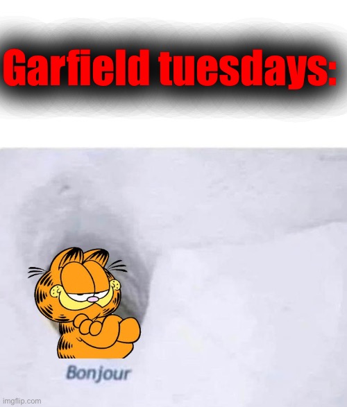 Bonjour | Garfield tuesdays: | image tagged in bonjour | made w/ Imgflip meme maker