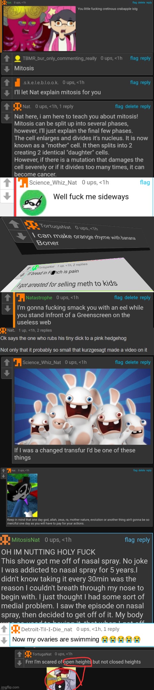 Pt 2 | image tagged in cretinous crabapple,mitosis,well fu ck me sideways,i can make orange rhyme with banana,meth,smacks with eel epically | made w/ Imgflip meme maker