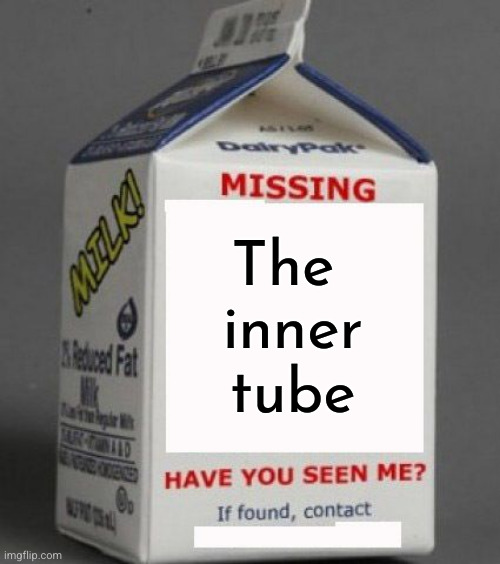 Milk carton | The
 inner
 tube | image tagged in milk carton | made w/ Imgflip meme maker