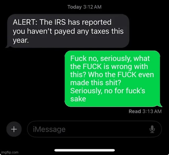 IRS report | image tagged in irs report | made w/ Imgflip meme maker