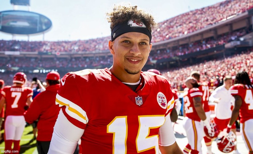 Patrick Mahomes Smiling | image tagged in patrick mahomes smiling | made w/ Imgflip meme maker