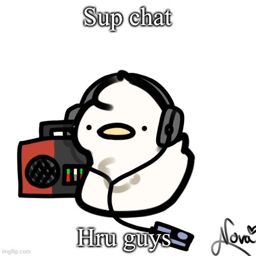 Ducky | Sup chat; Hru guys | image tagged in ducky | made w/ Imgflip meme maker