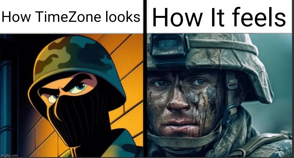 While it has anthropomorphic characters. Its Still a realistic game in means of combat and pure brutal and sadistic violence. | How It feels; How TimeZone looks | image tagged in timezone,game,movie,cartoon,memes,military | made w/ Imgflip meme maker