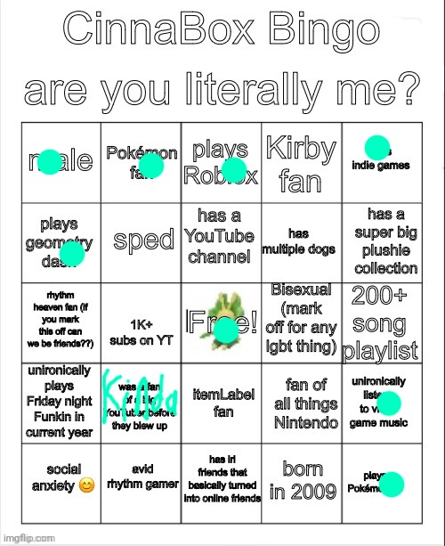 For the one where I put kinda, I watched engween before the manii show drama | image tagged in cinnabox bingo | made w/ Imgflip meme maker
