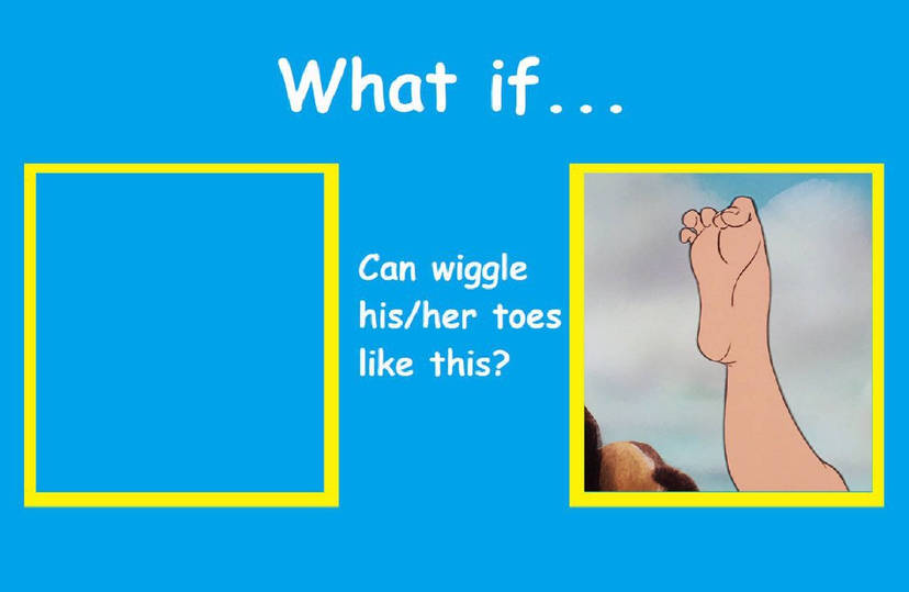 Who can wiggle their toes like this 3? Blank Meme Template