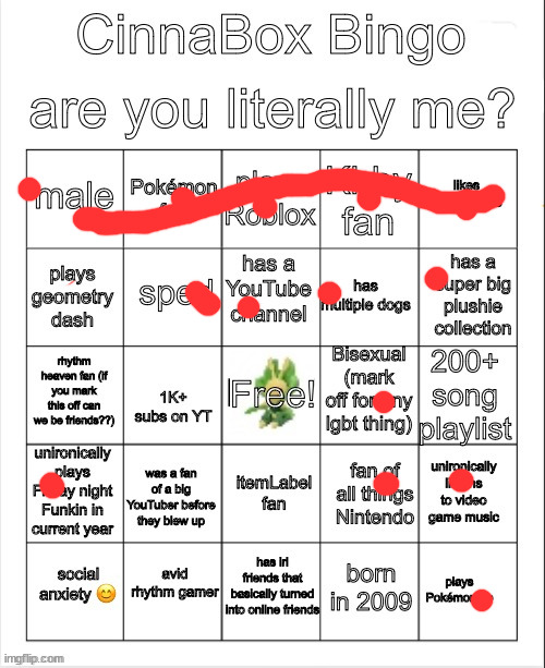 CinnaBox Bingo | image tagged in cinnabox bingo | made w/ Imgflip meme maker