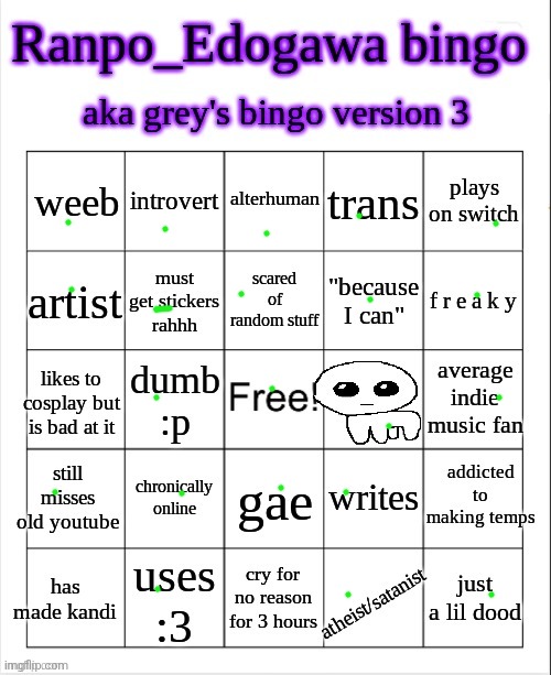 grey's 3rd bingo | image tagged in grey's 3rd bingo | made w/ Imgflip meme maker