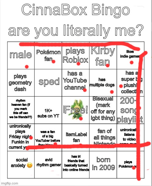 CinnaBox Bingo | image tagged in cinnabox bingo | made w/ Imgflip meme maker