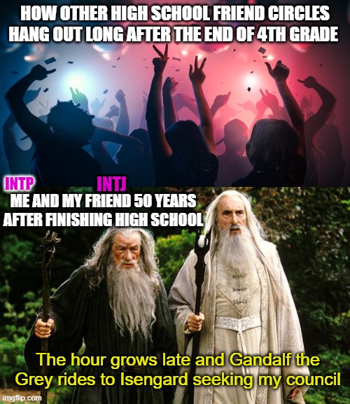 Kind of... | INTJ; INTP | image tagged in lotr,saruman,gandalf,confused gandalf,fun,mbti | made w/ Imgflip meme maker