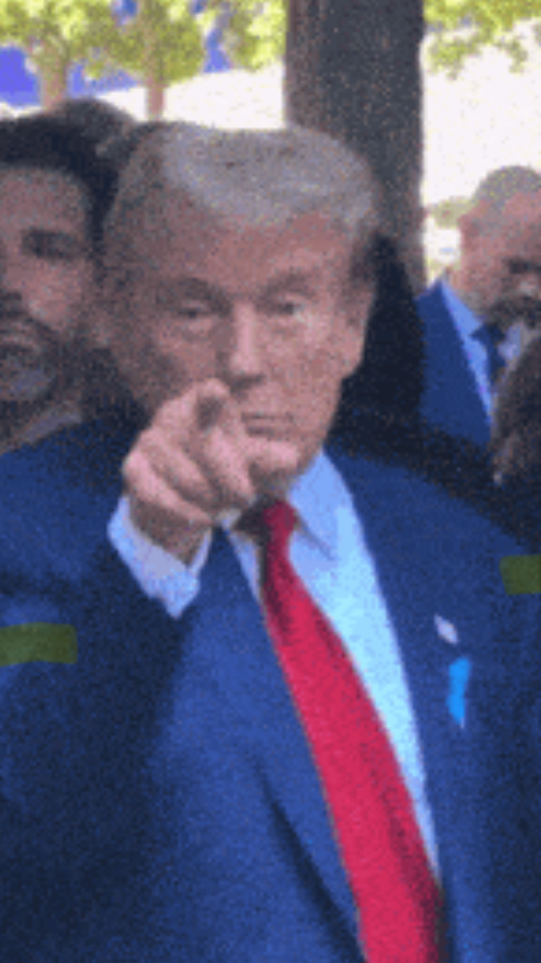 Trump pointing Blank Meme Template