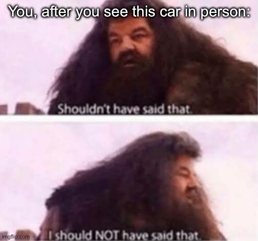 I should NOT have said that | You, after you see this car in person: | image tagged in i should not have said that | made w/ Imgflip meme maker